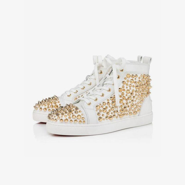 Studded Spikes Leather Flats Sneakers - ARNO CONTI