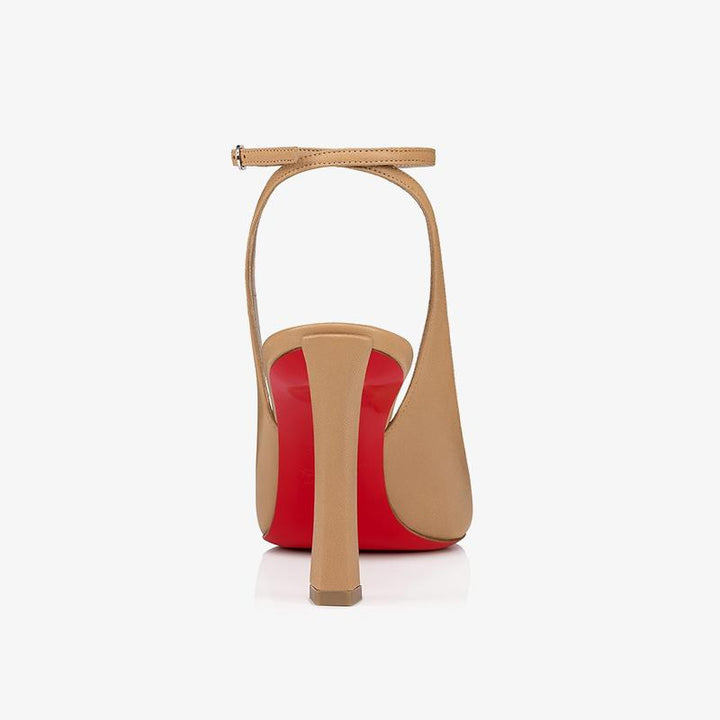 Toffee Brown Leather Pump with 100mm Heel - ARNO CONTI