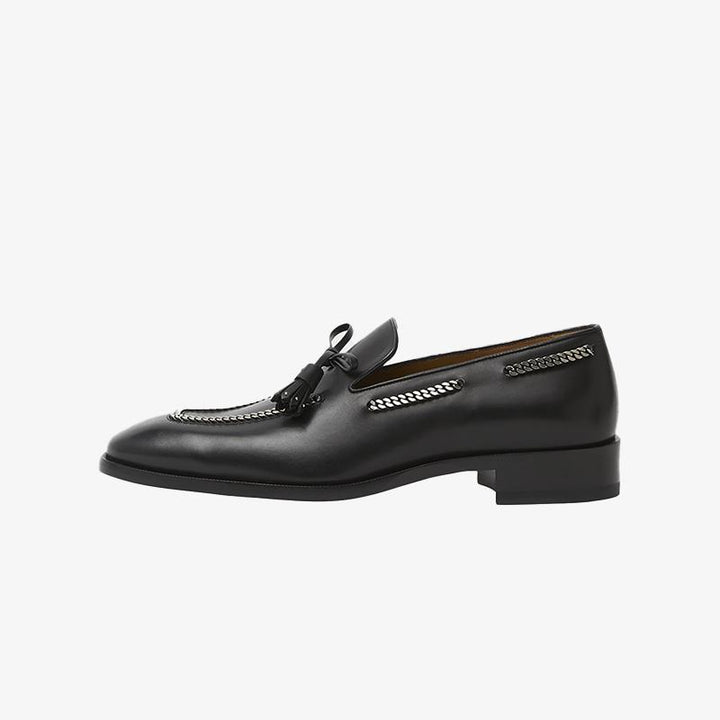 Bow Tassel Chains Leather Loafers - ARNO CONTI