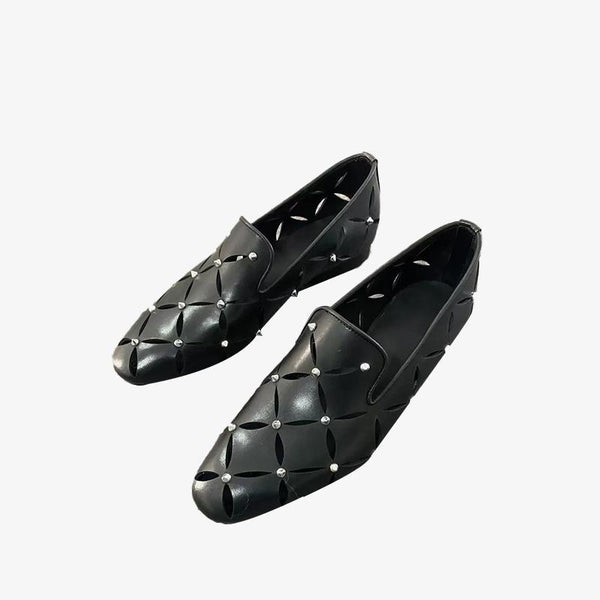 Slip-On Rivets Loafer Shoes - Arno Conti Shoe