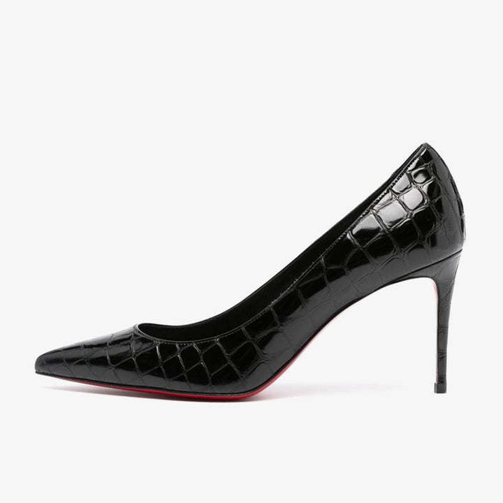 Crocodile-Effect Calf Leather Pumps - ARNO CONTI