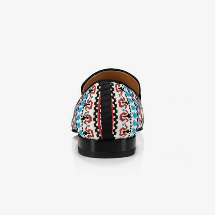 Cotton Flat Embroidered Loafer Men Calf Leather - ARNO CONTI