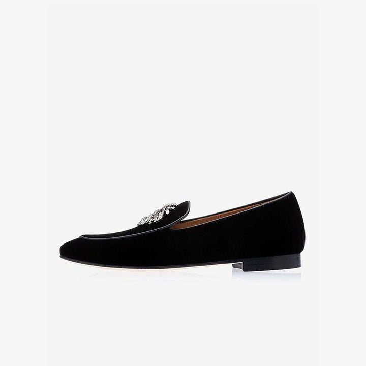 Black Suede Loafers Round Toe - Arno Conti Shoe