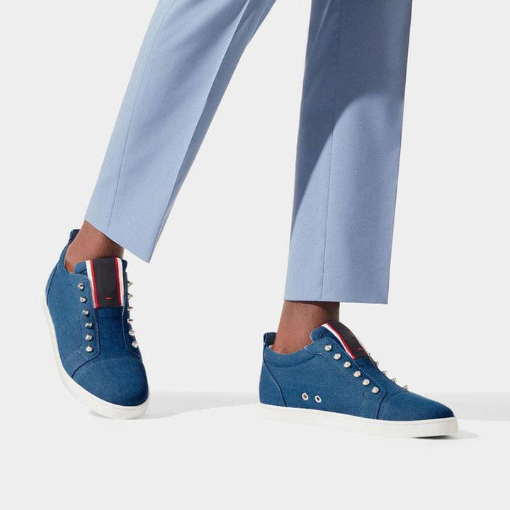 Low Top Spike Denim Sneaker - ARNO CONTI