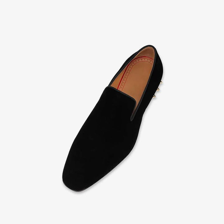 Velvet Loafers with Metal Studs - ARNO CONTI