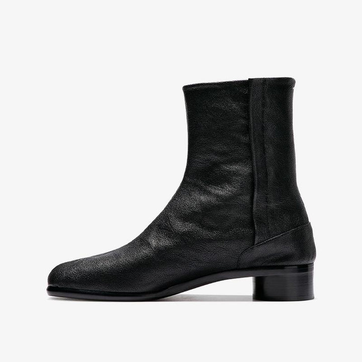 Grained Leather Boots 30 mm Heel Unisex - Arno Conti Shoe