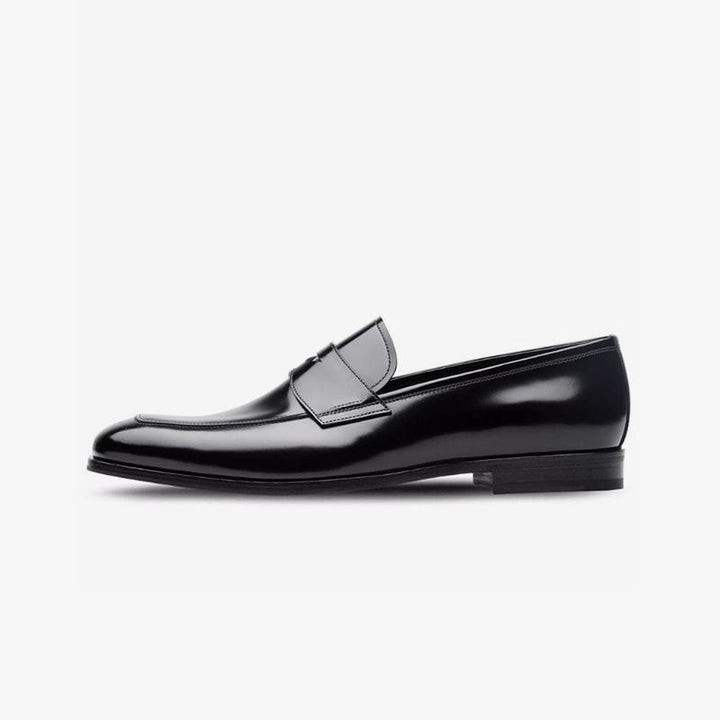 Penny Polished Black Leather Loafer - Arno Conti Shoe