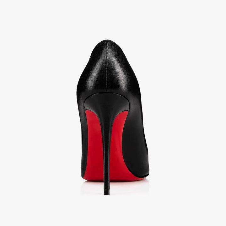 Black Leather Stiletto Pumps - ARNO CONTI