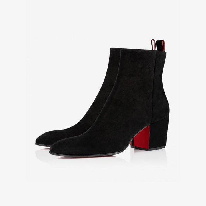 High Heel Black Suede Boots - ARNO CONTI
