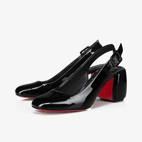Black Patent Leather Pumps with Square - ARNO CONTI