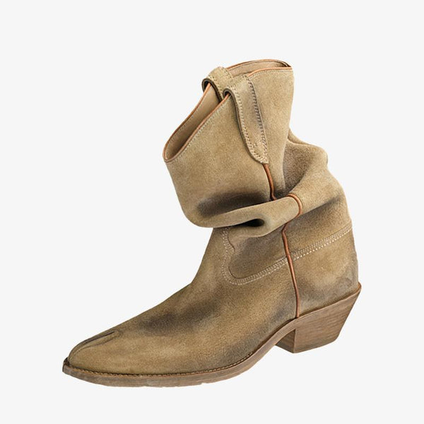 Split-Toe Beige Suede Boots Men's - Arno Conti Shoe