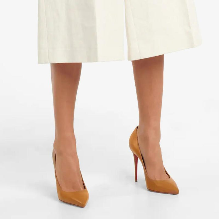 Camel Brown Pointed-Toe Pump - ARNO CONTI