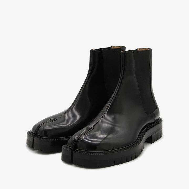 Black Calf Leather Slip-On Boots Unisex - Arno Conti Shoe