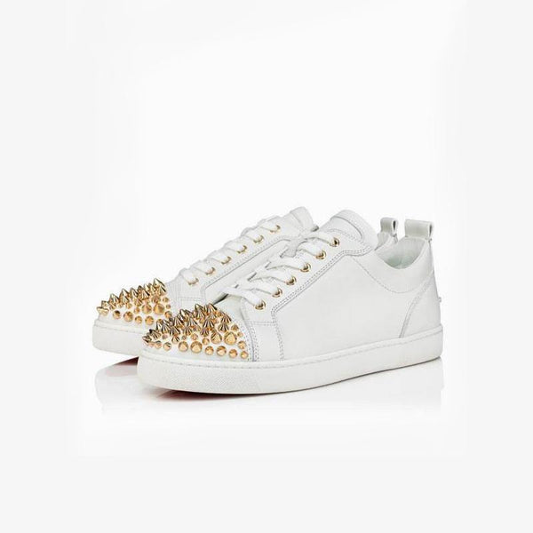 Studded White Sneakers with Metallic Accents - ARNO CONTI