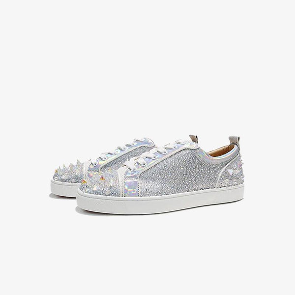 Silver Round Toe Spike Shoes - ARNO CONTI