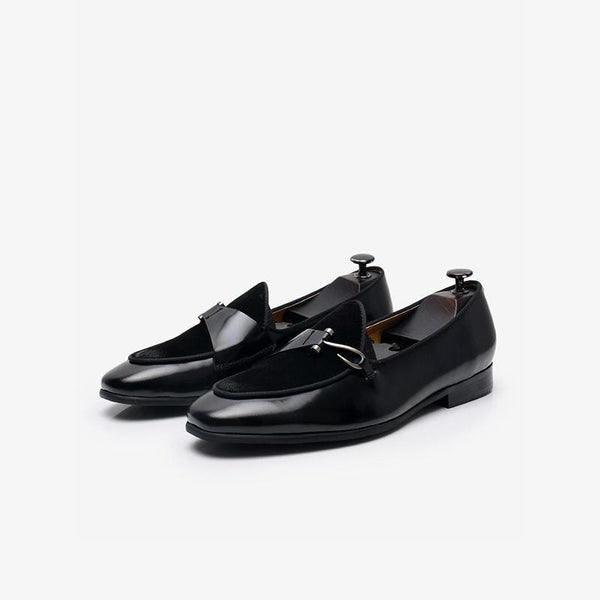 Polished Leather Tuxedo Loafers - Arno Conti Shoe