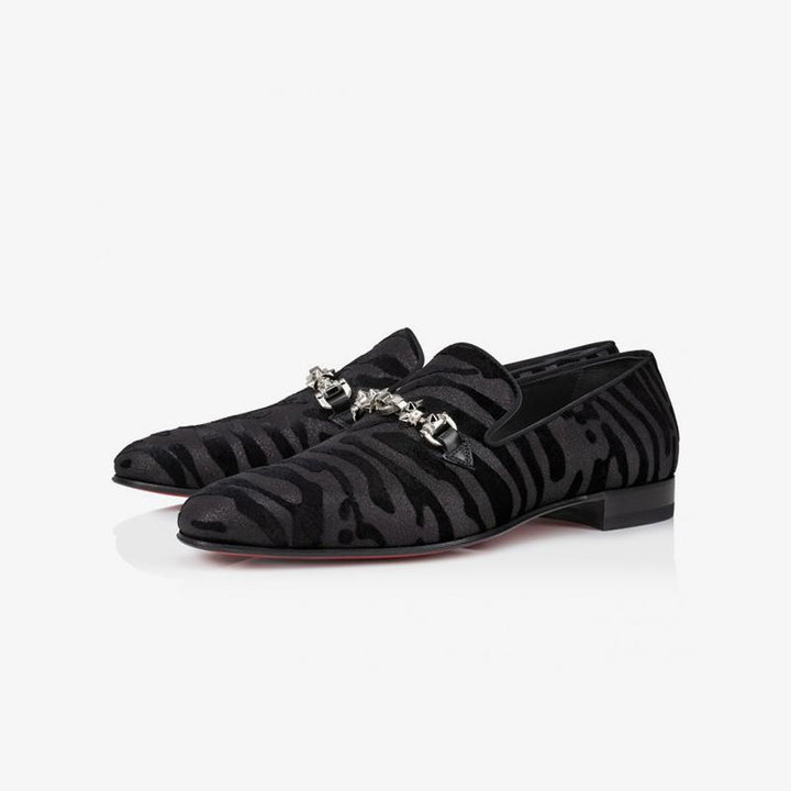 Zebra Suede Slip on Loafers - ARNO CONTI