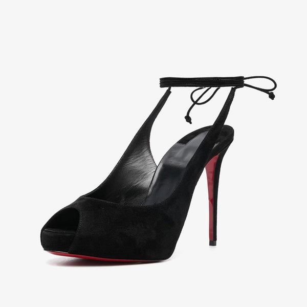 Suede Lace-Up Pumps with 120mm Heel - ARNO CONTI