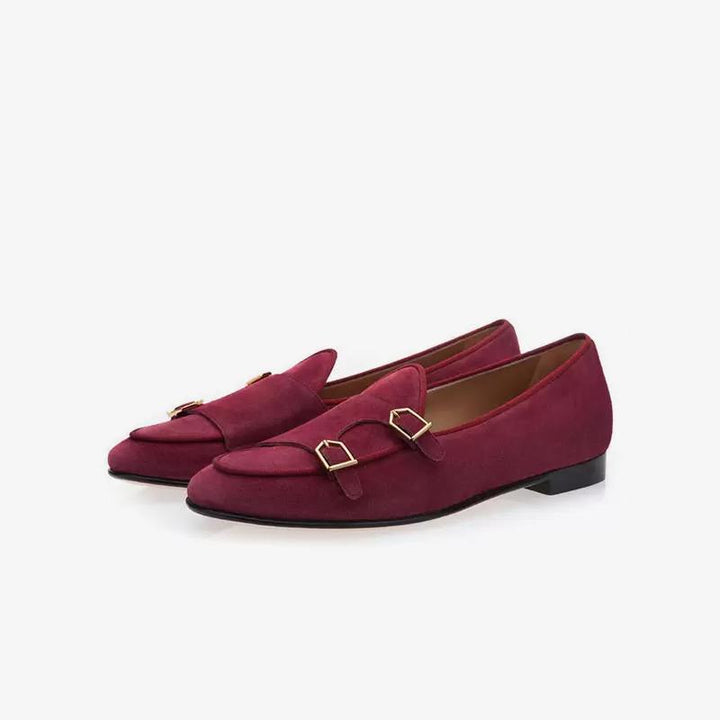 Suede Monk Strap Loafers - Arno Conti Shoe