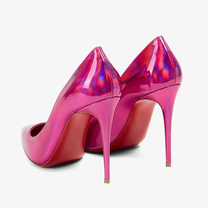 Red Iridescent Patent Leather Stiletto Pump - ARNO CONTI
