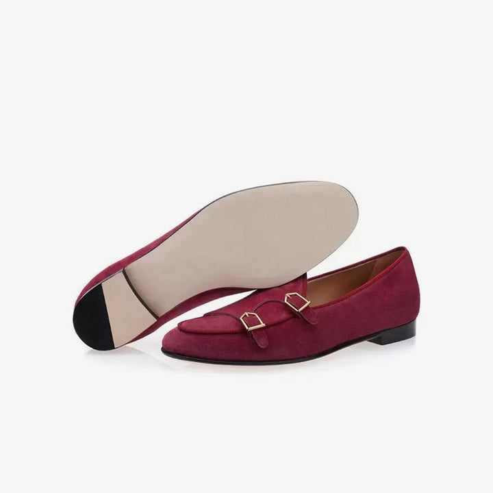 Suede Monk Strap Loafers - Arno Conti Shoe
