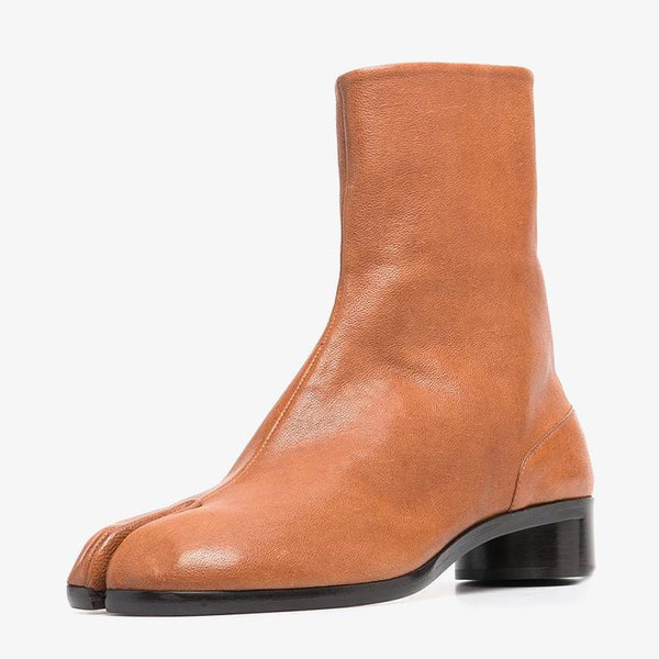 Brown Split-Toe Ankle Boots - Arno Conti Shoe