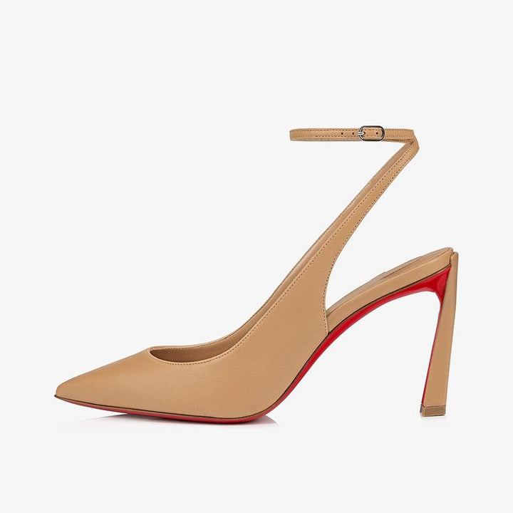 Toffee Brown Leather Pump with 100mm Heel - ARNO CONTI