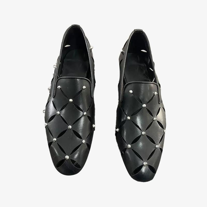 Slip-On Rivets Loafer Shoes - Arno Conti Shoe