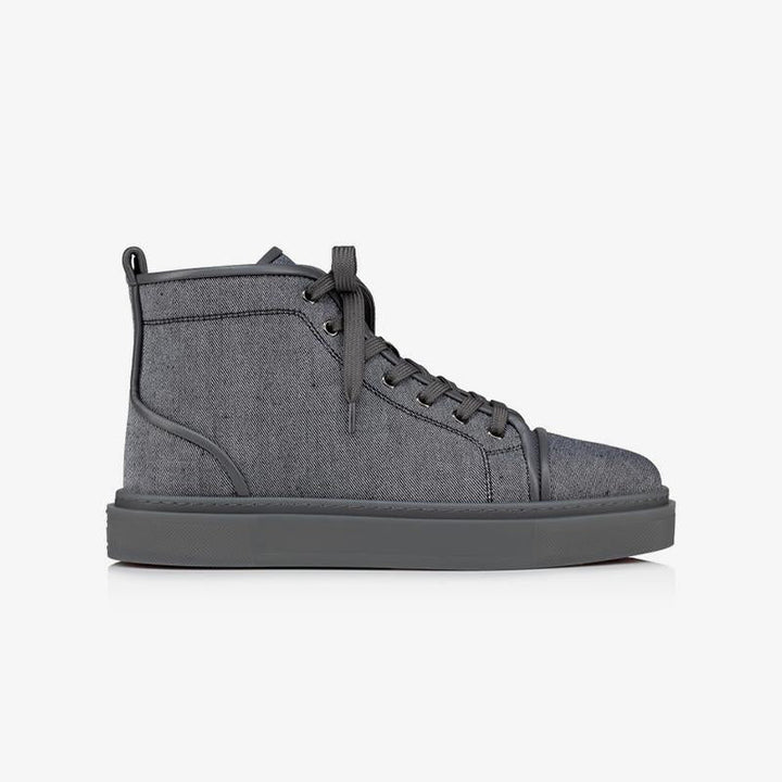 High Top Sneakers Grey Linen - ARNO CONTI