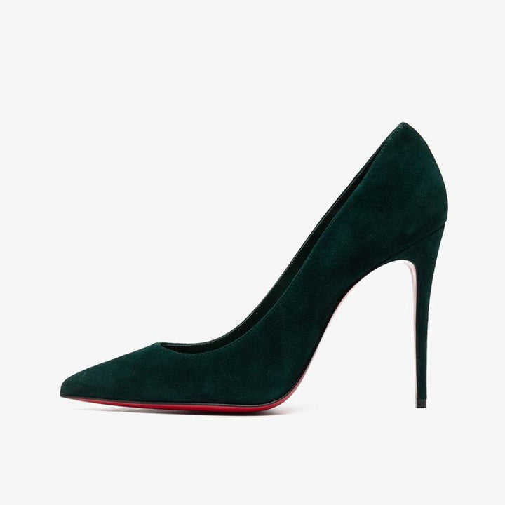 Green Laminated Leather Pointed Toe Pump - ARNO CONTI