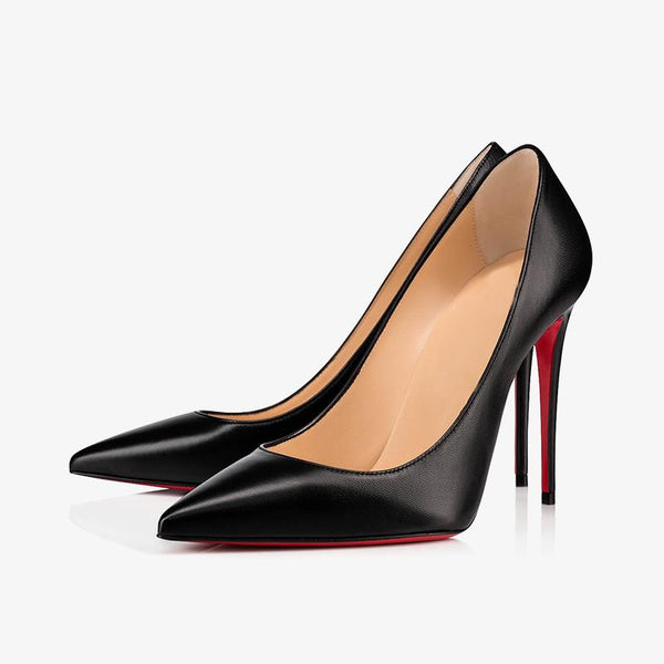 Black Leather Stiletto Pumps - ARNO CONTI
