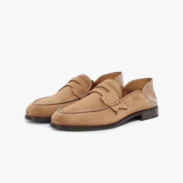Suede Penny No Back Loafers Slip On Shoes - ARNO CONTI