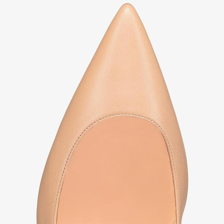 Nude Nappa Leather Pointed Toe Pumps - ARNO CONTI