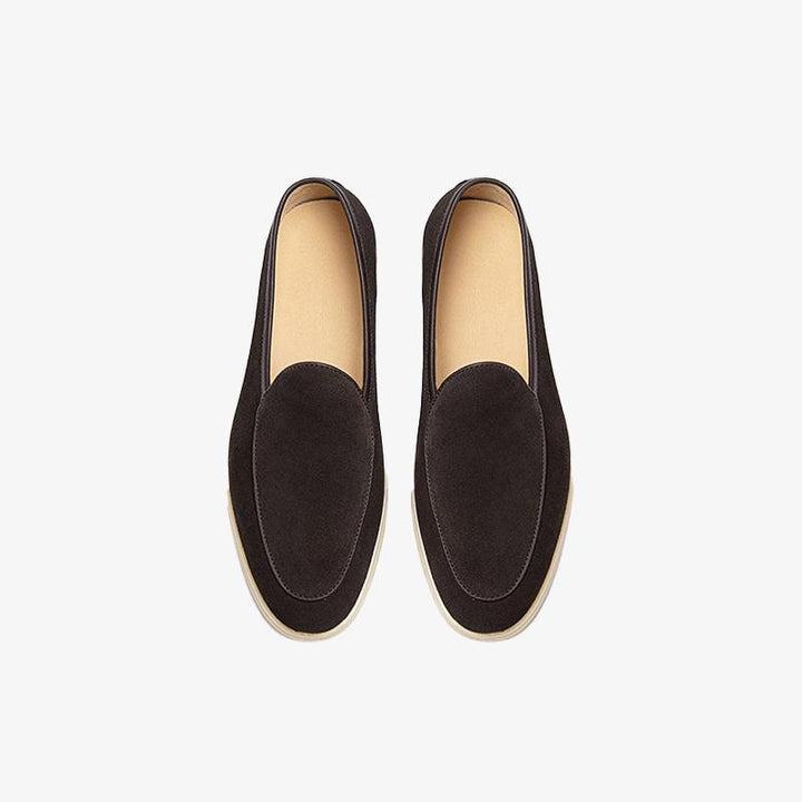 Slip-On Round Toe Cowhide Shoes - Arno Conti Shoe