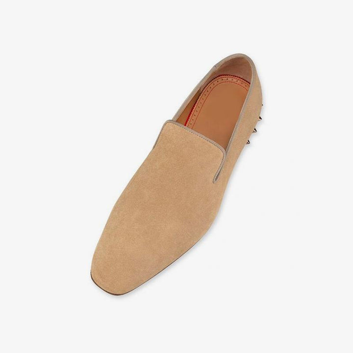 Suede Loafers Rivets Heel Slip-on Men Shoes - ARNO CONTI