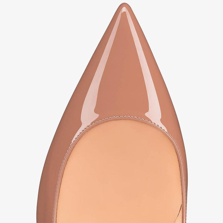 Nude Patent Leather Pointed Pumps 80mm - ARNO CONTI