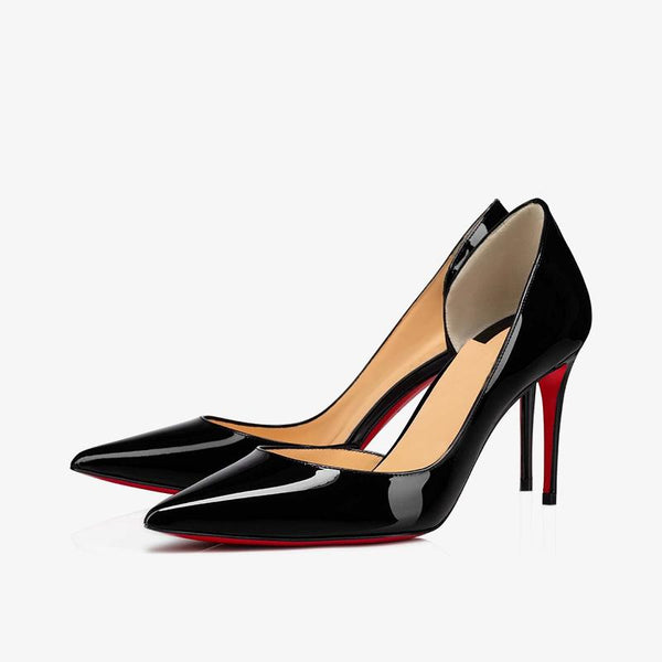 Black Patent Leather Pointed Toe Pumps - ARNO CONTI