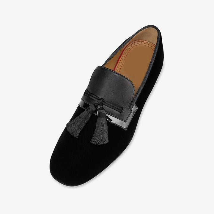 Patchwork Velvet Loafers Tassel Plain Calf - ARNO CONTI