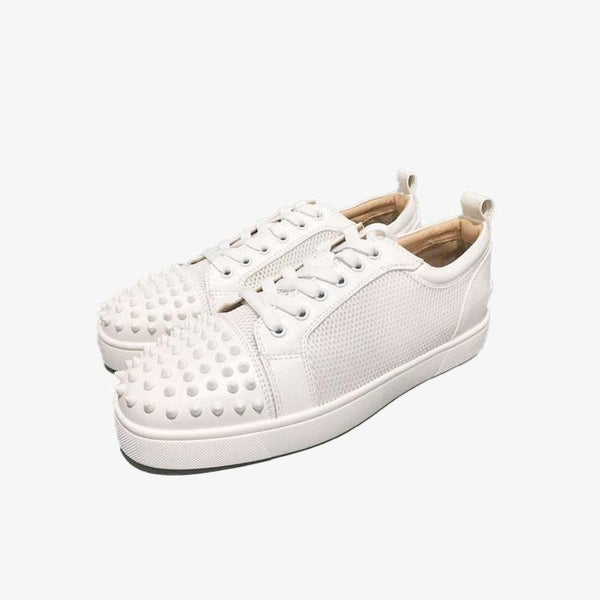 Studded White Lace-Up Sneakers - ARNO CONTI