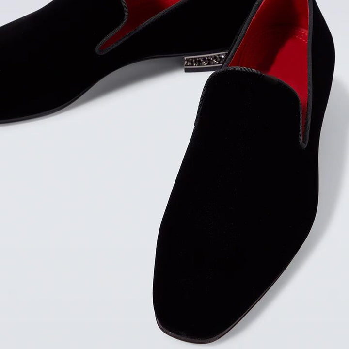 Spike-Heel Velvet Loafers Men Slip-ons - ARNO CONTI