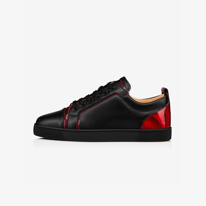 Calf Leather Black and Red Sneaker Shoes - ARNO CONTI