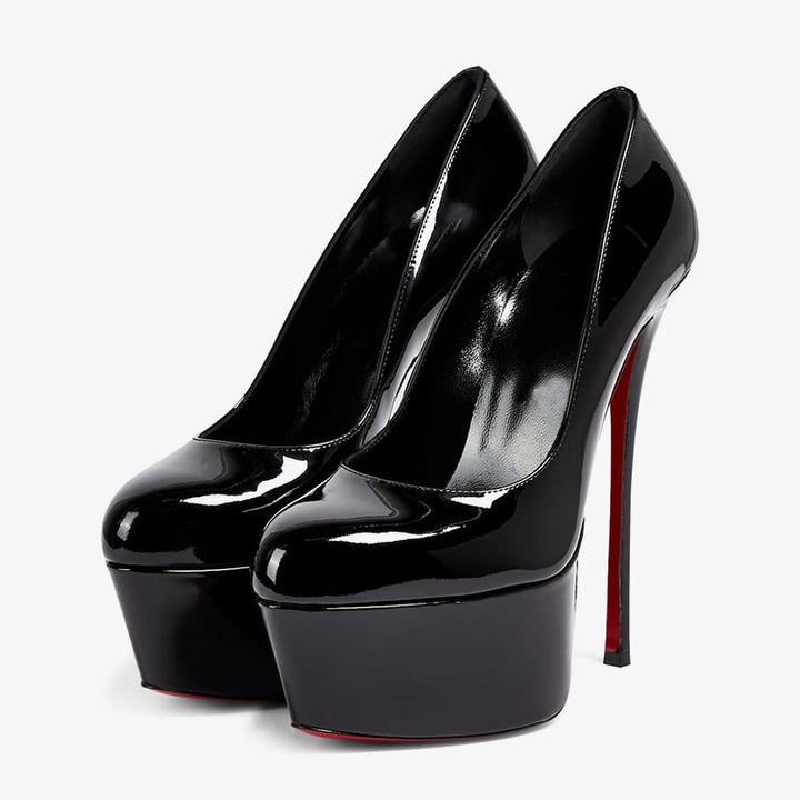 Black Patent Leather 140mm Pumps - ARNO CONTI