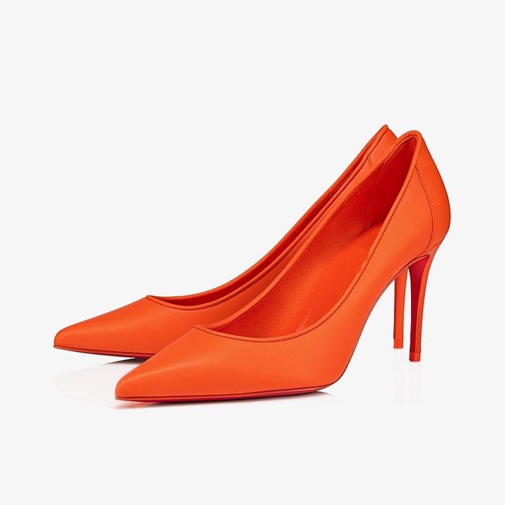 Eye-catching Orange Leather Sporty Pump - ARNO CONTI