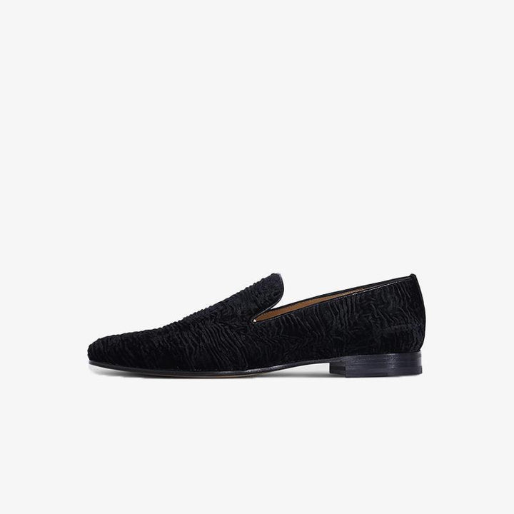 Distinctive Black Velvet Textured Shoes - ARNO CONTI