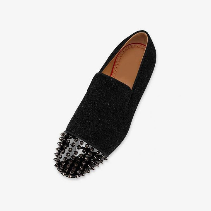 Fabric Glitter Loafer Flat Studs Patent Rivets - ARNO CONTI