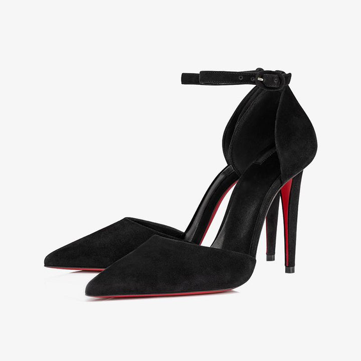 Trendy Black Velvet Stiletto Pumps - ARNO CONTI