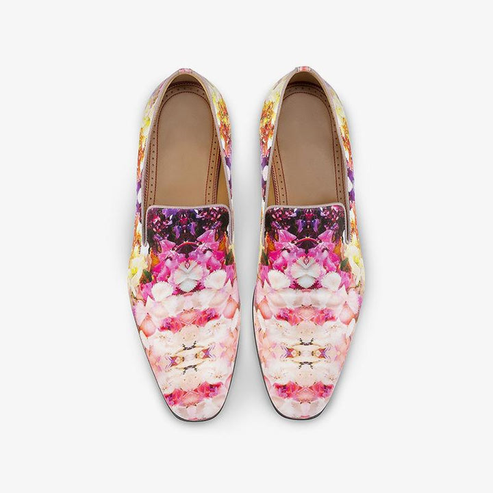 Flat Multicolor Loafers Flower Slip-ons - ARNO CONTI