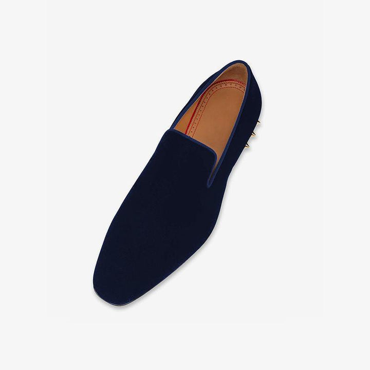 Velvet Loafers with Metal Studs - ARNO CONTI