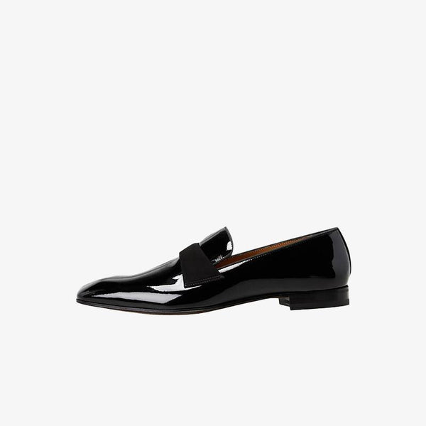 Sleek Black Patent Leather Loafers - Arno Conti Shoe