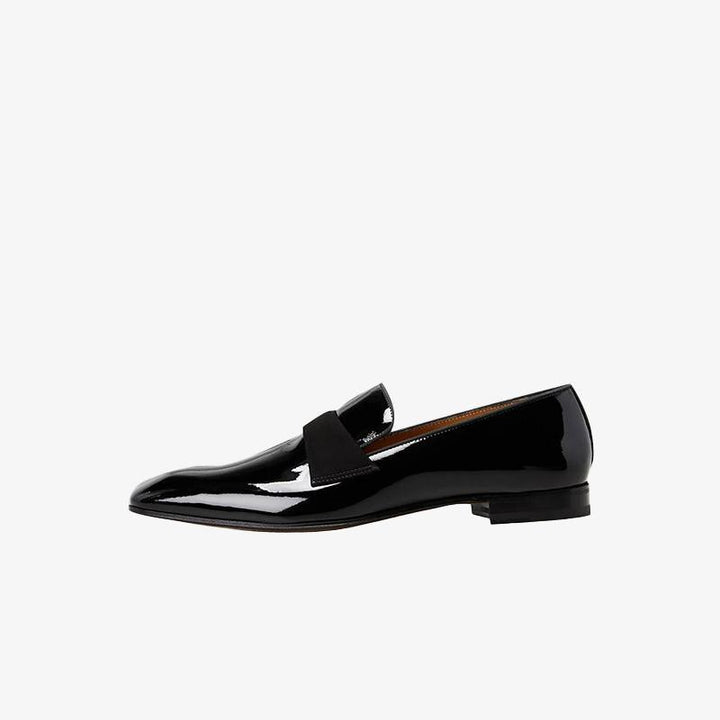 Sleek Black Patent Leather Loafers - Arno Conti Shoe